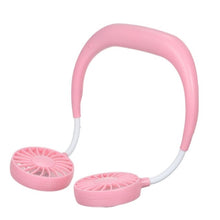 Load image into Gallery viewer, USB Rechargeable Wearable Portable Hand Free Neckband Fan  Personal Mini Neck Double Fans 3 Speed Adjustable for Ourdoor