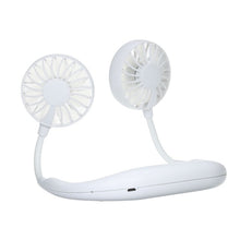 Load image into Gallery viewer, USB Rechargeable Wearable Portable Hand Free Neckband Fan  Personal Mini Neck Double Fans 3 Speed Adjustable for Ourdoor