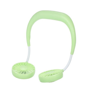 USB Rechargeable Wearable Portable Hand Free Neckband Fan  Personal Mini Neck Double Fans 3 Speed Adjustable for Ourdoor